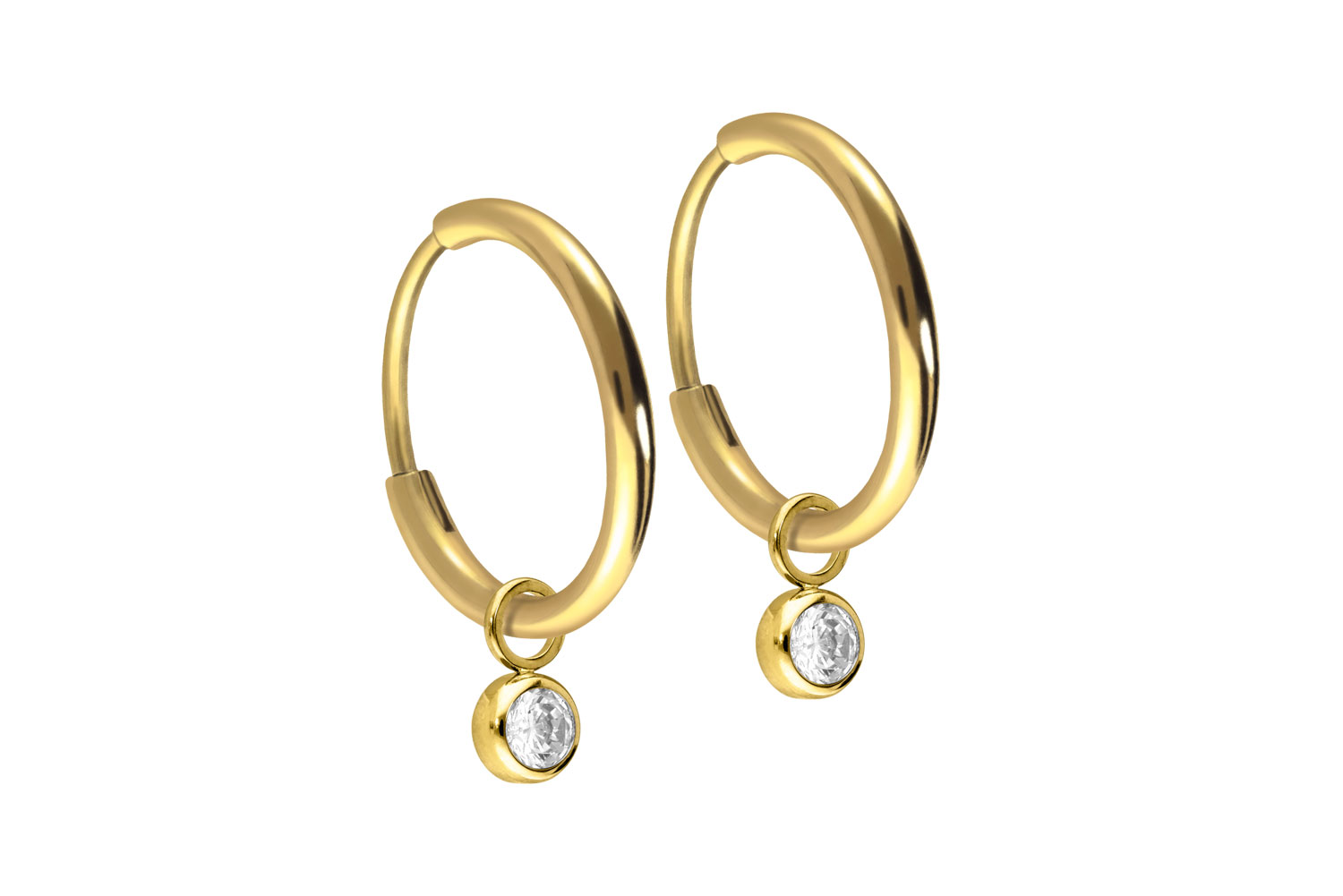 Titan Ohrclicker Creolen RUNDER KRISTALL von Piercingline